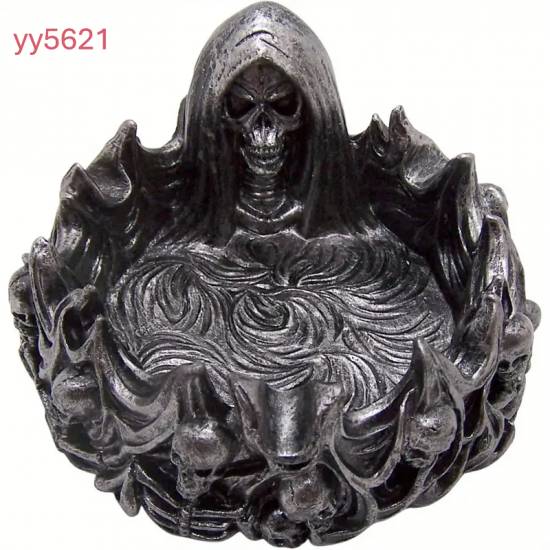 YY5621 Gotik Kemikli Şeytan Külhanı Küllük Mumluk Silikon Kalıp – Gotik ve Şık Dekoratif Hediye!